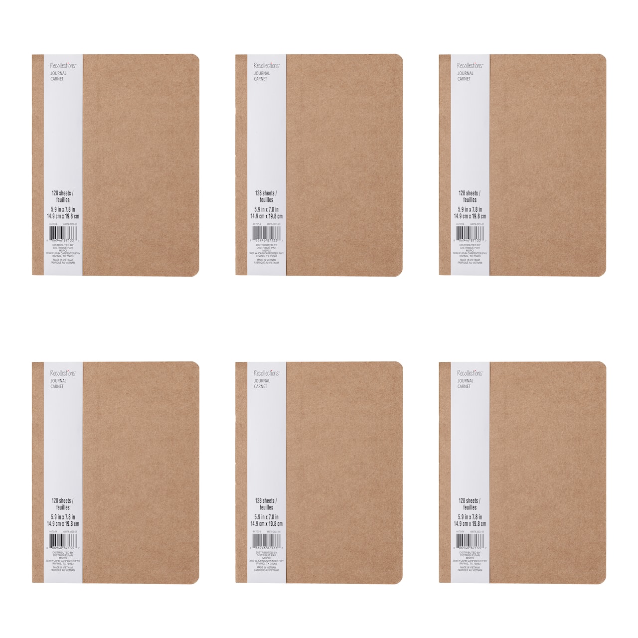 6 Pack: Kraft & Ivory Journal by Recollections™